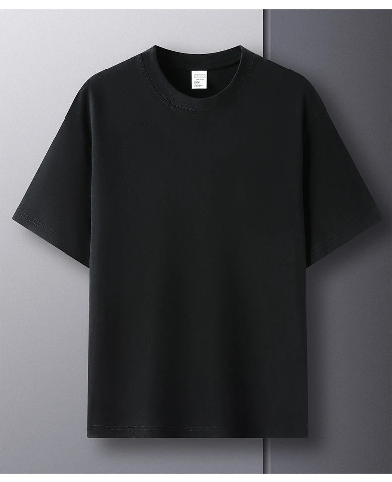RBB Men’s 100% Pure Cotton Summer T-Shirt – High-End Fashionable Short Sleeve Round Neck, Breathable Half Sleeve Top