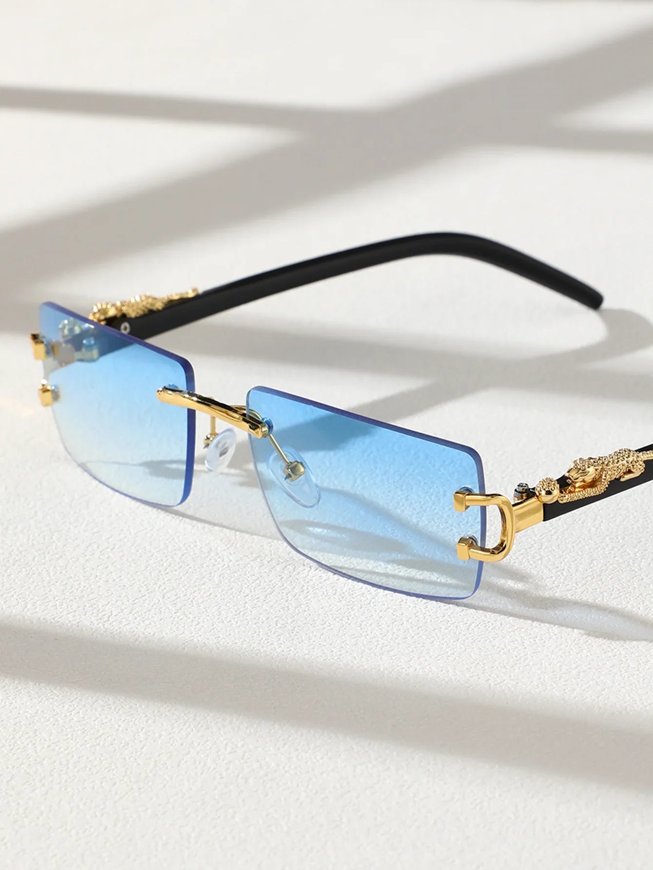 RBB Frameless Rectangular Fashion Sunglasses – Unisex Trendy Personalized Eyewear for Daily Wear