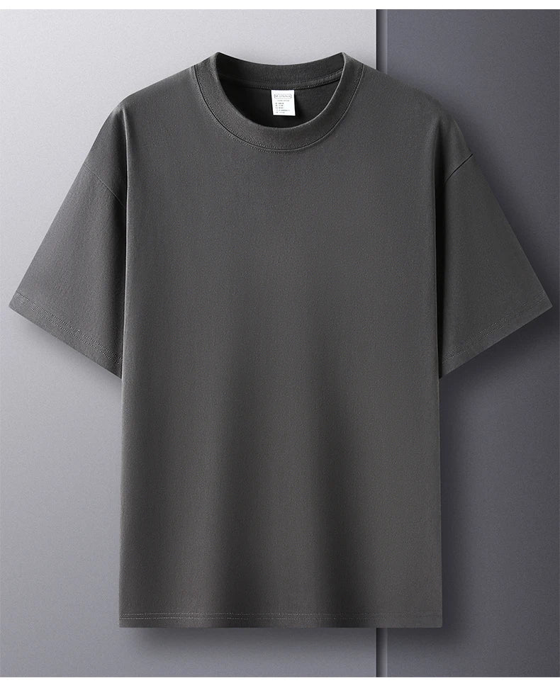 RBB Men’s 100% Pure Cotton Summer T-Shirt – High-End Fashionable Short Sleeve Round Neck, Breathable Half Sleeve Top