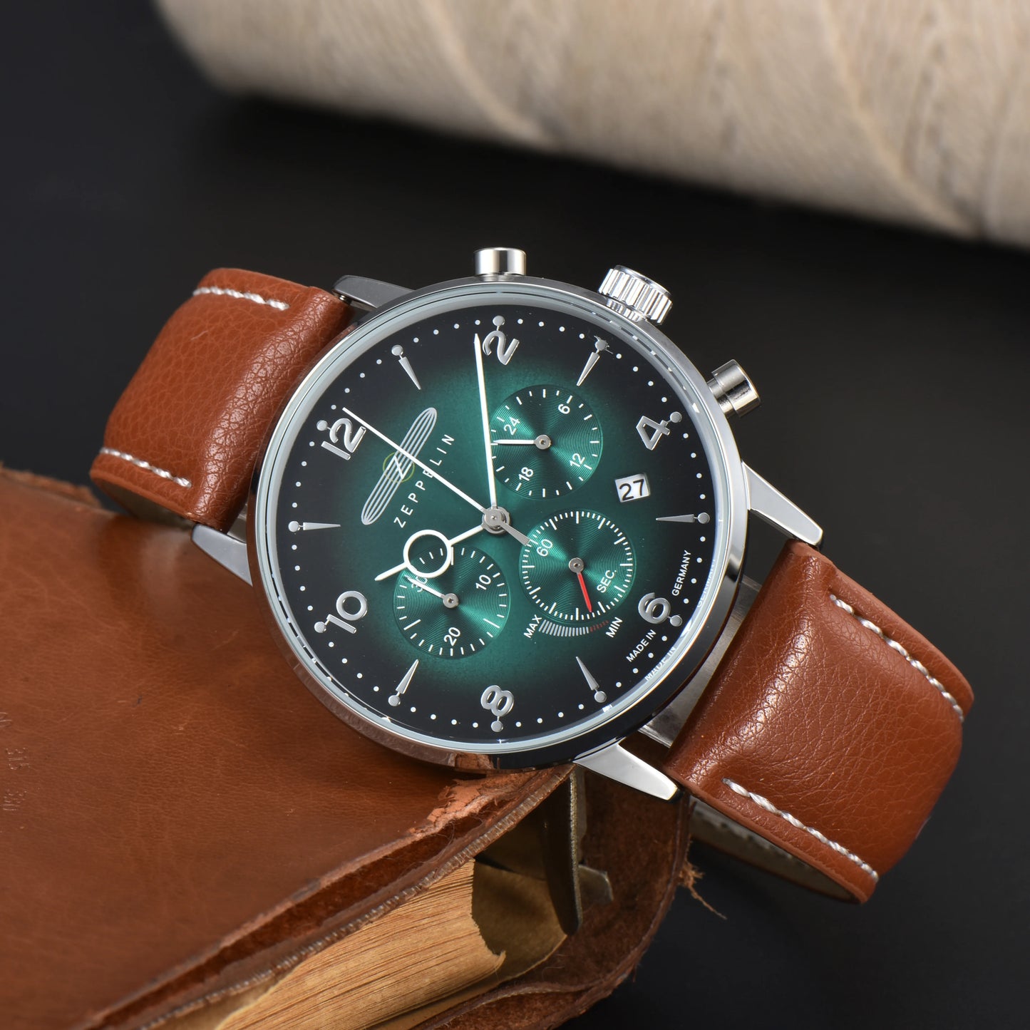 RBB Zeppelin Hindenburg Series Men's Quartz Watch – Retro Business Casual Style, 3 Color Options