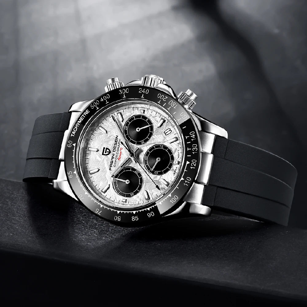 RBB DESIGN 2025 Men’s Luxury Quartz Chronograph Watch – Waterproof 100m Automatic Date Sports Wristwatch