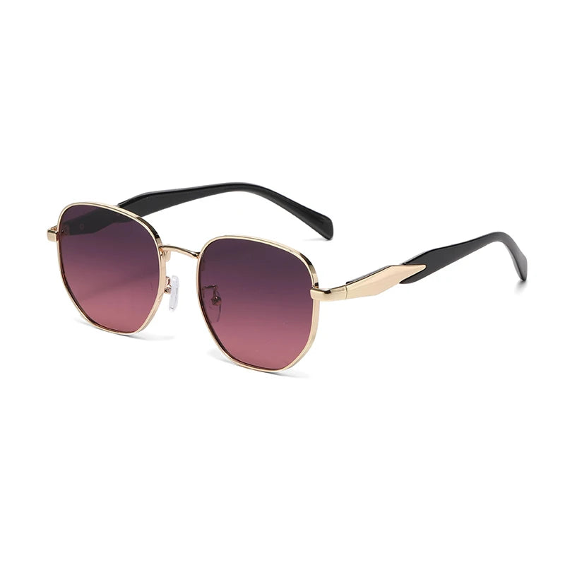 RBB Street Photography Round Metal Sunglasses – Trendy UV Anti-Retro Eyewear for Women