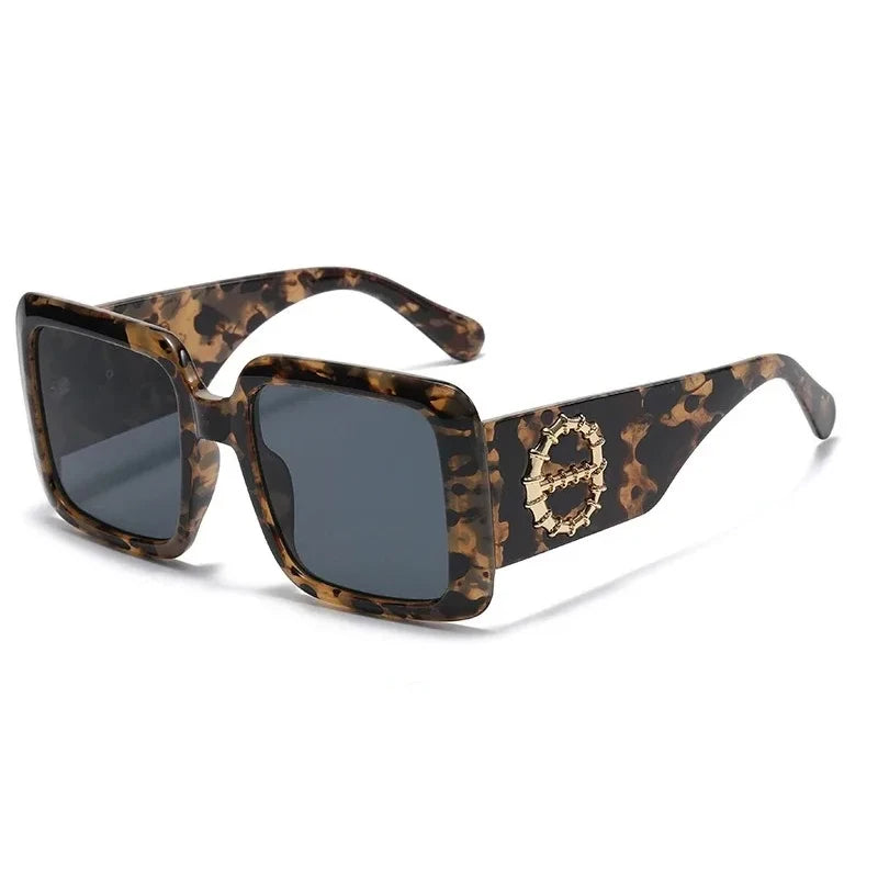 RBB Unisex Square Frame Fashion Sunglasses – Vintage Wide-Leg Design, UV400 Eyewear