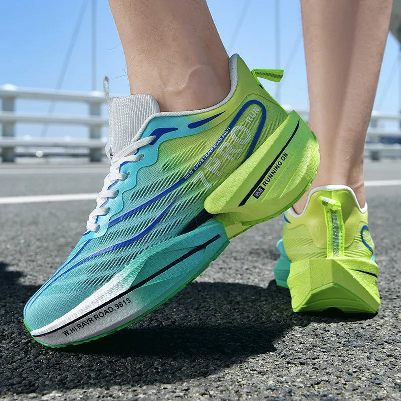 RBB New Men’s Carbon Plate Sneakers – Lightweight, Soft Sole, Mesh Sports Running & Casual Tennis Shoes – Outdoor Anti-Slip Couple Design