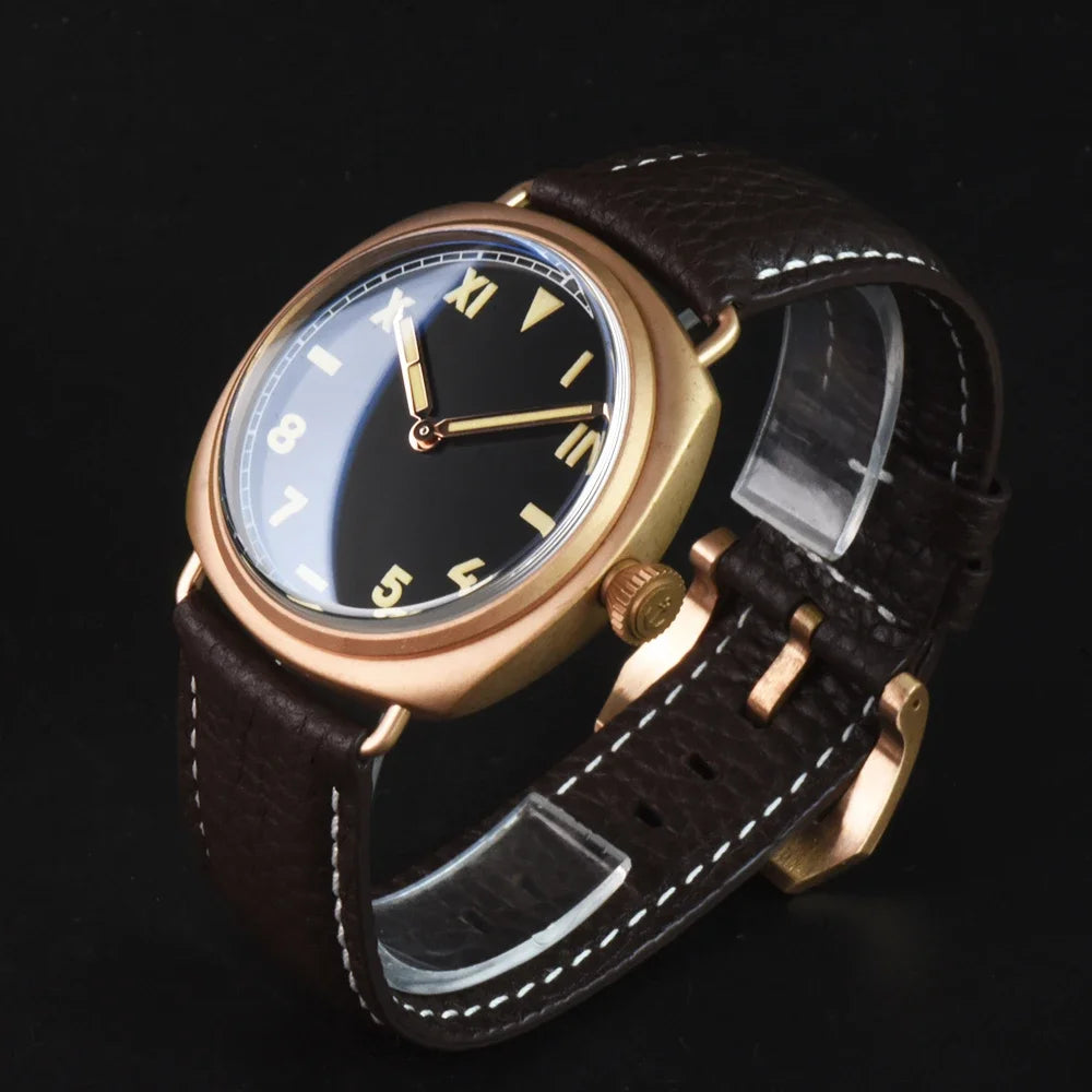 RBB Solid Bronze Men's Quartz Watch – Ronda 502 Movement, Sapphire Crystal, 20ATM Waterproof, Minimalist 2-Hand Design