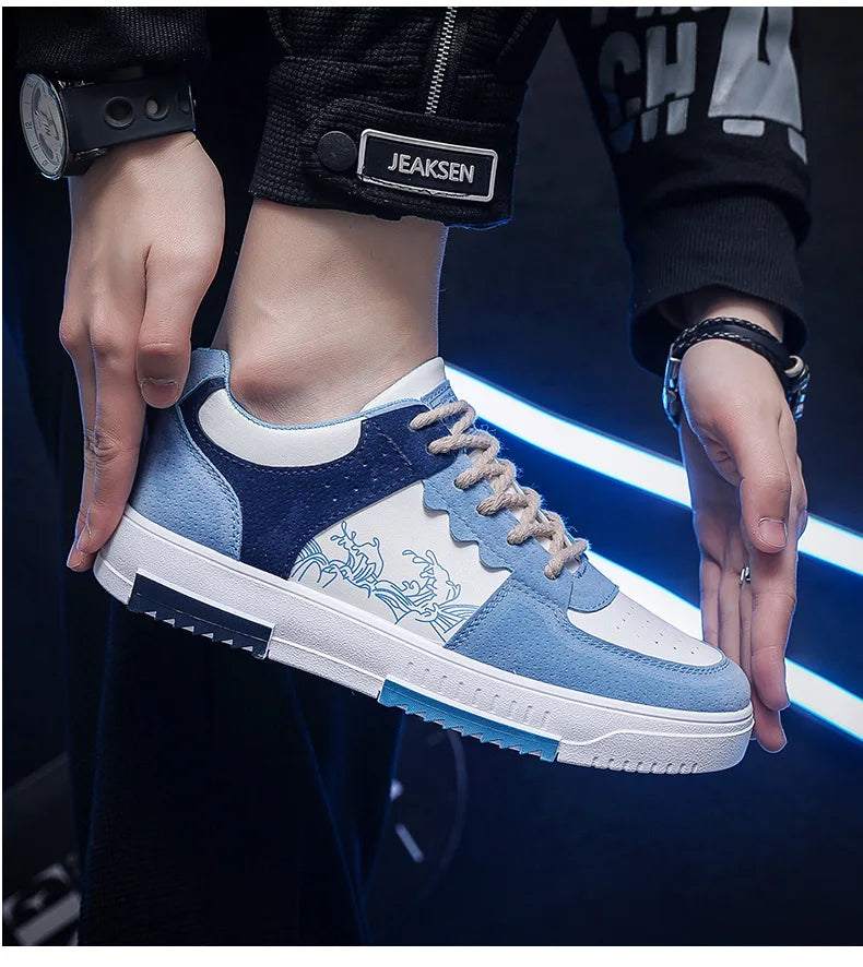 Men’s Breathable Lace-Up Sneakers – Lightweight Comfort for Everyday Wear