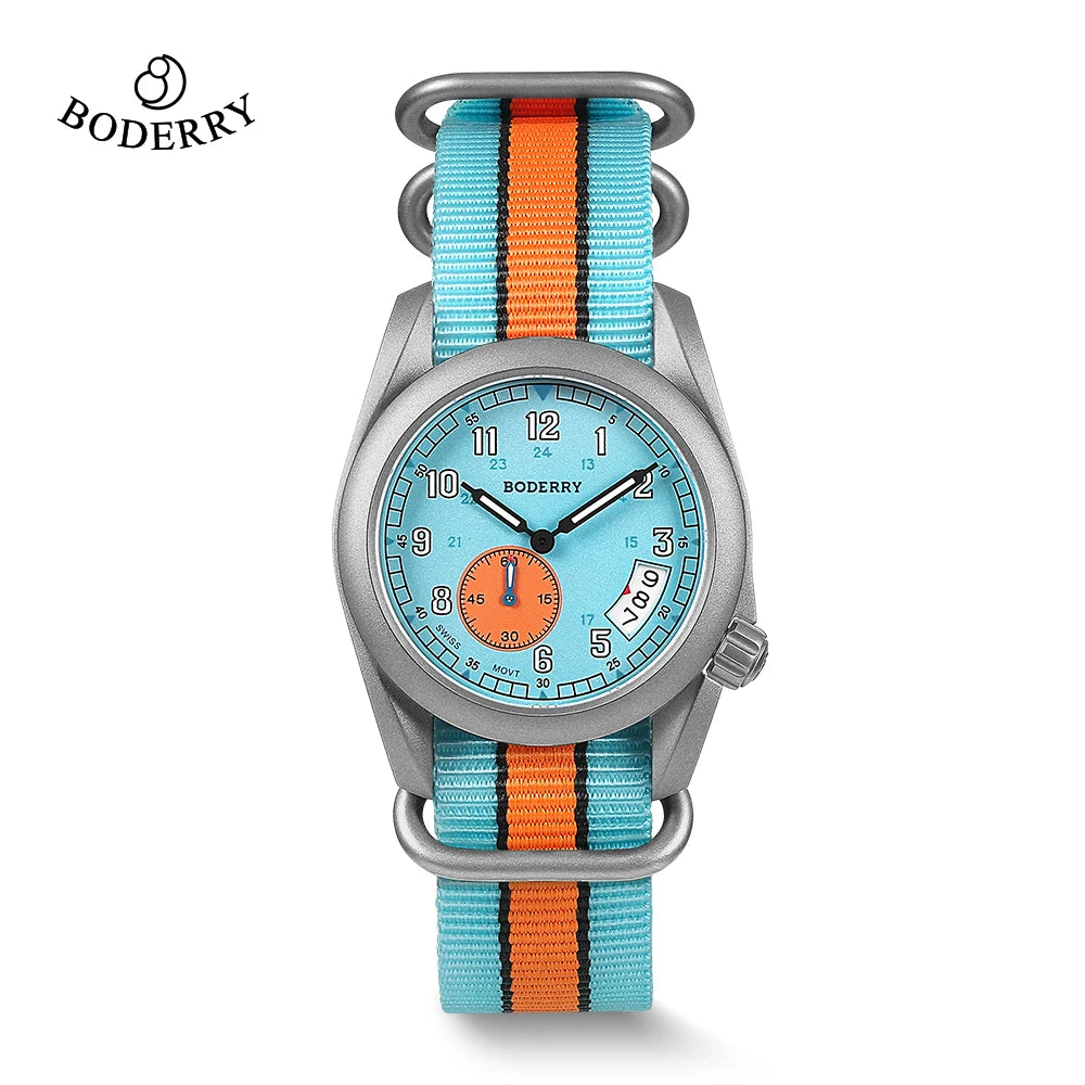 RBB Voyager 38 Titanium Field Quartz Watch – 100M Waterproof, Military Sport, Luminous Business Wristwatch