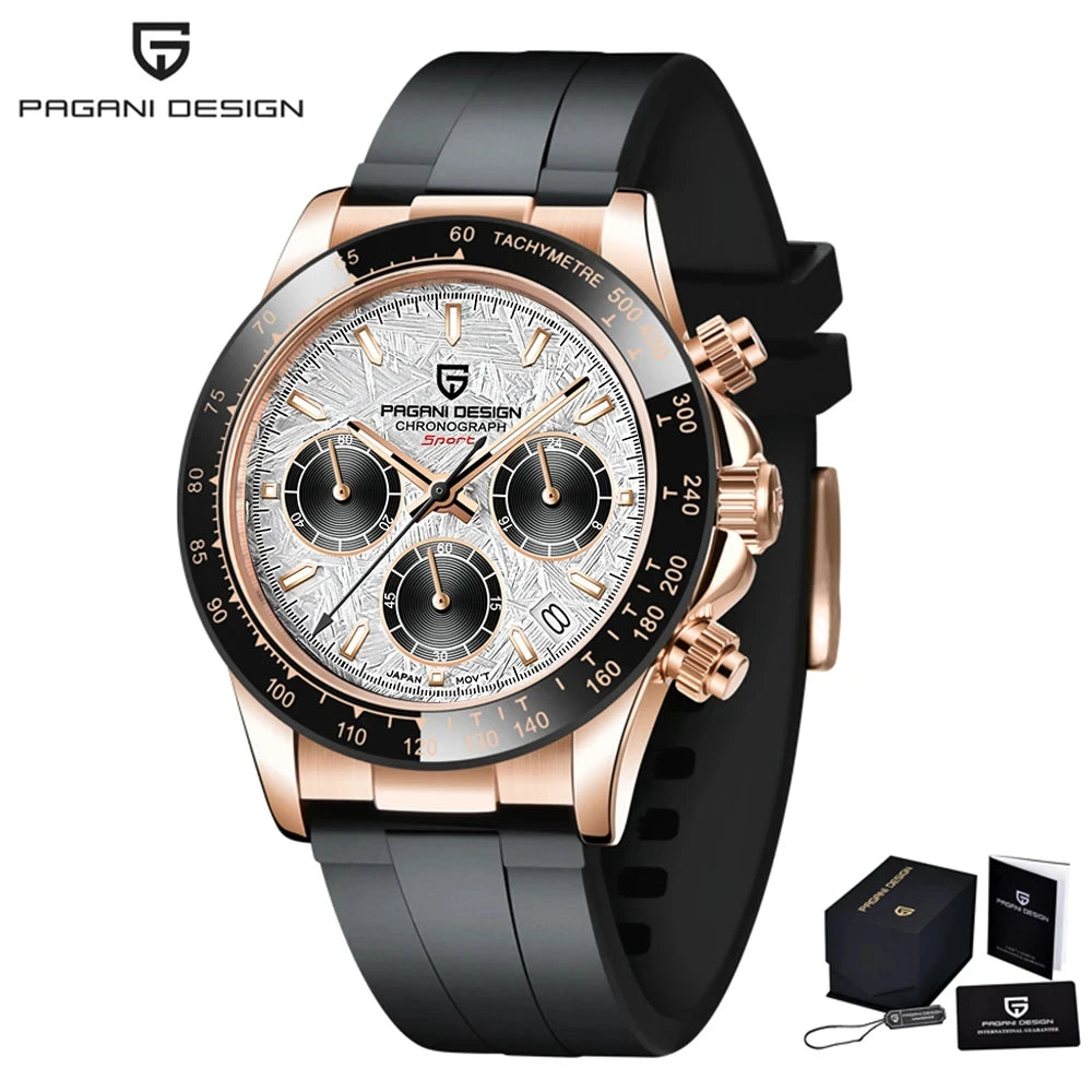 RBB DESIGN VK63 Men’s Quartz Chronograph Dive Watch – Luxury Sapphire Glass, Date Display, 100M Waterproof