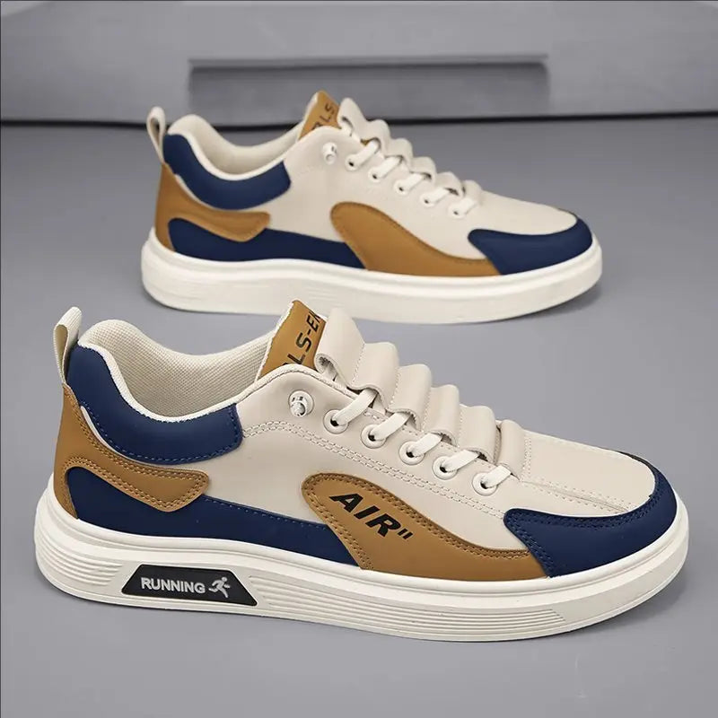 RBB 2025 Summer & Autumn Men’s Leather Low-Cut Running Shoes – Casual Fashion Sports Sneakers