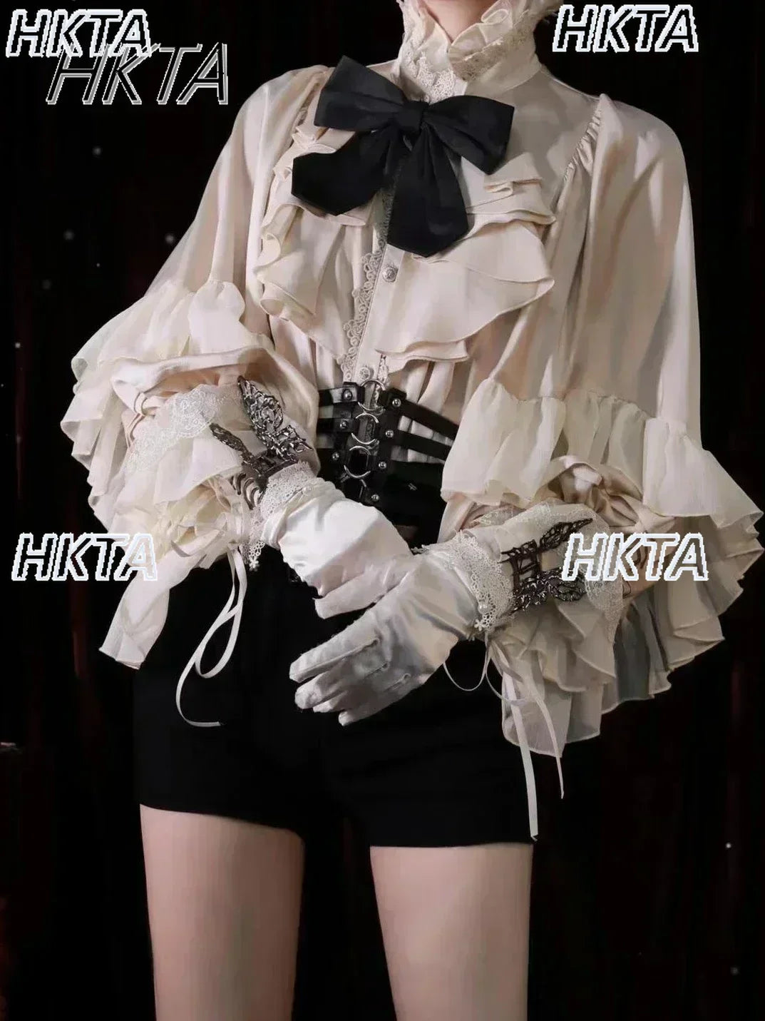 Gothic Style Batwing Sleeve Shirt Women Lolita Loose Spring Autumn Ladies Elegant Red and Black Top Blouse Solid Color Blouse