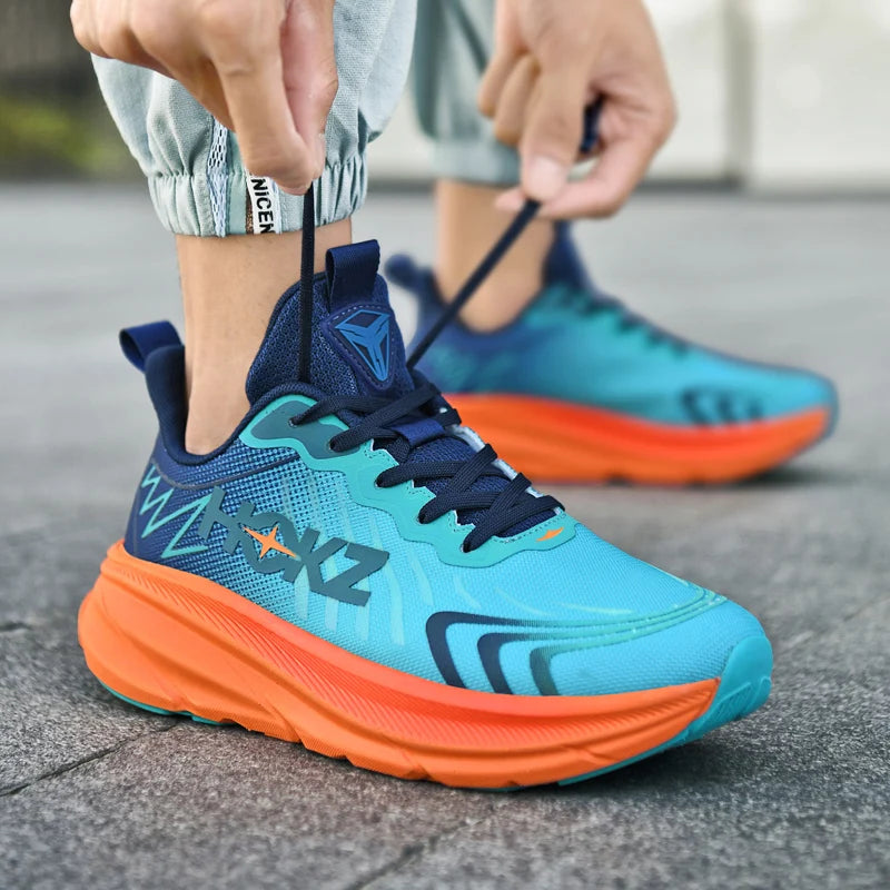 Men’s Breathable Mesh Running Shoes with Thick Soft Sole – High-Quality Outdoor Sports Sneakers