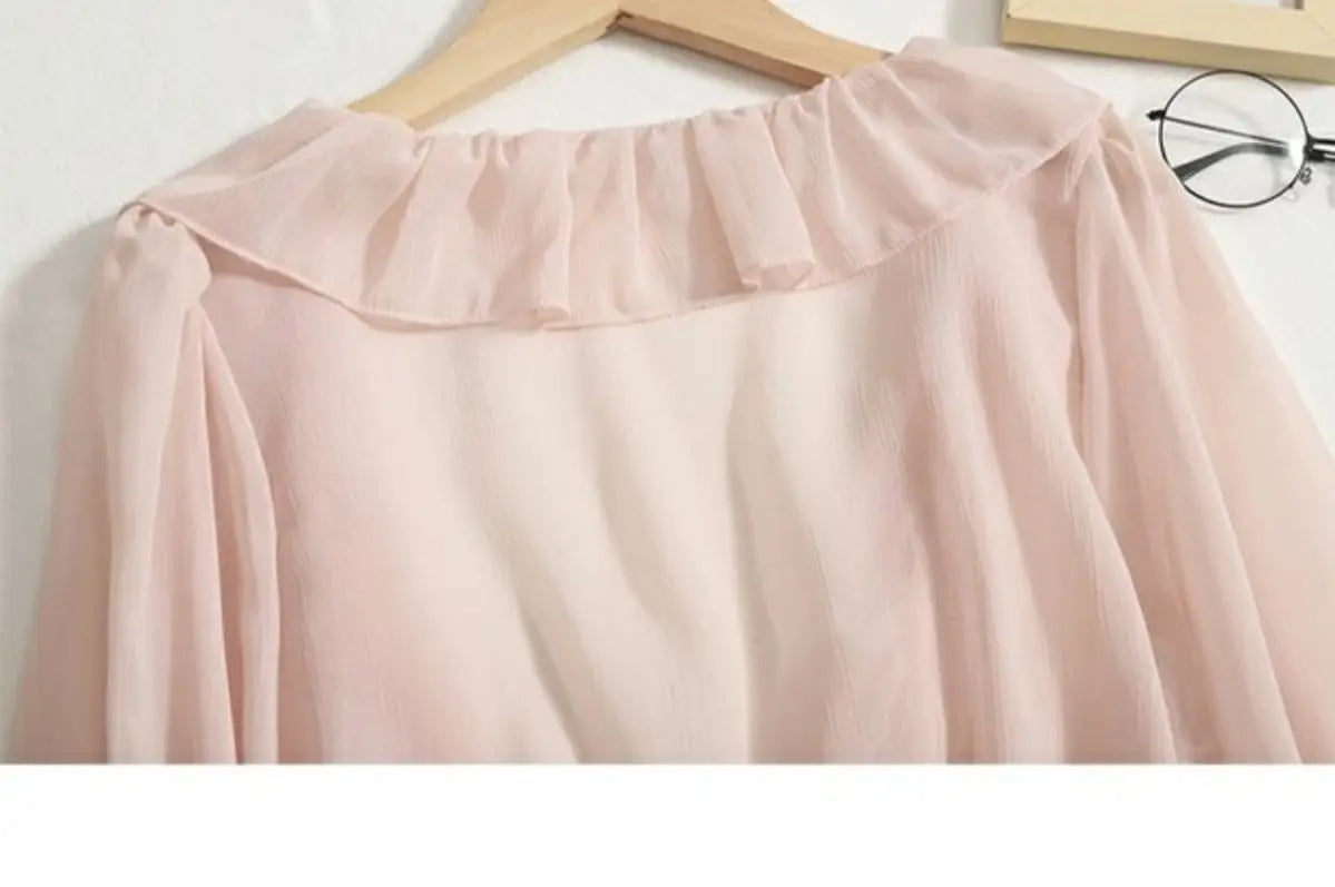 Blouses Women Lace-up Summer New Design Thin Trendy Long Sleeve Leisure Sweet Girls All-match Korean Style Tender Streetwear Ins