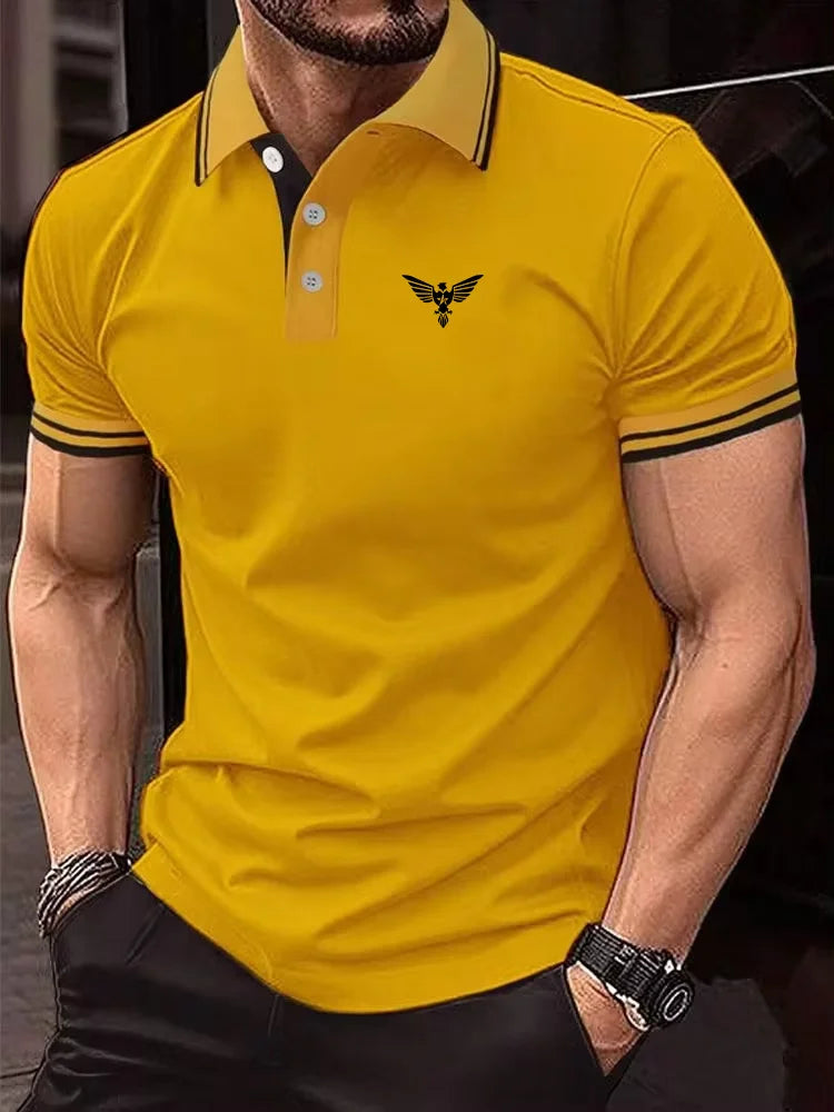 RBB 2025 Men’s Classic Short Sleeve Polo Shirt – Summer Casual Button Lapel Tee, Super Large S-3XL
