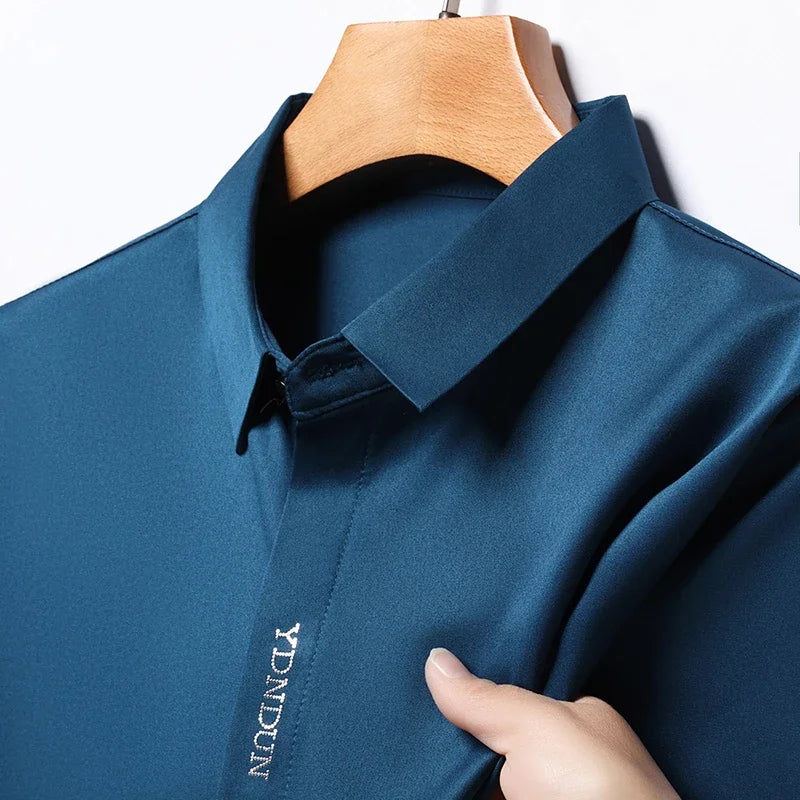 RBB Men’s Business Casual Short Sleeve Shirt – Wrinkle-Resistant Solid Color