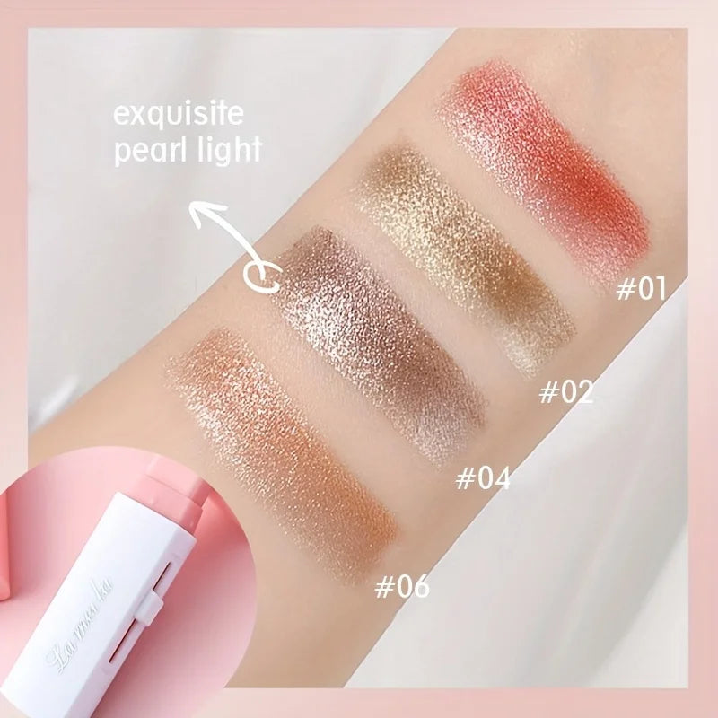 2-in-1 Pearly Highlighter & Eyeshadow Stick – Waterproof, Long-Lasting Glitter Eyeliner