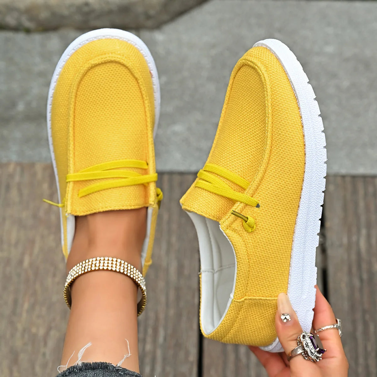 RBB Lightweight Women Canvas Shoes – Casual Sneakers Breathable Loafers with Soft Sole