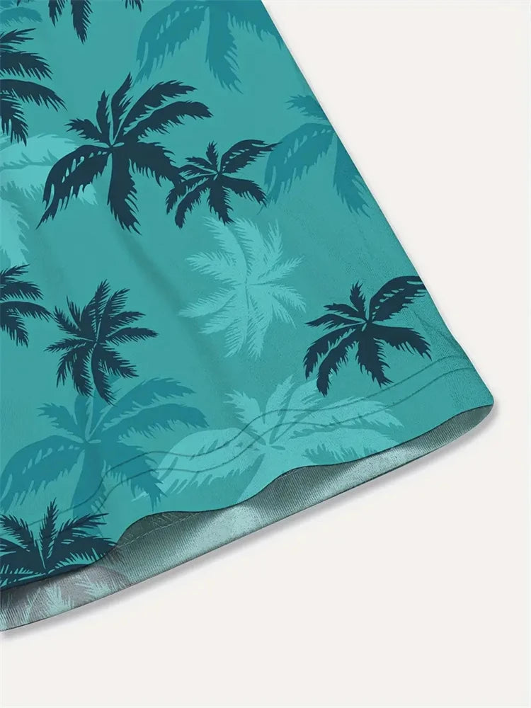 RBB Summer 2025 Men’s Hawaiian Shirt – 3D Animal & Plant Print, Short Sleeve, Beach Style, Plus Size up to 5XL