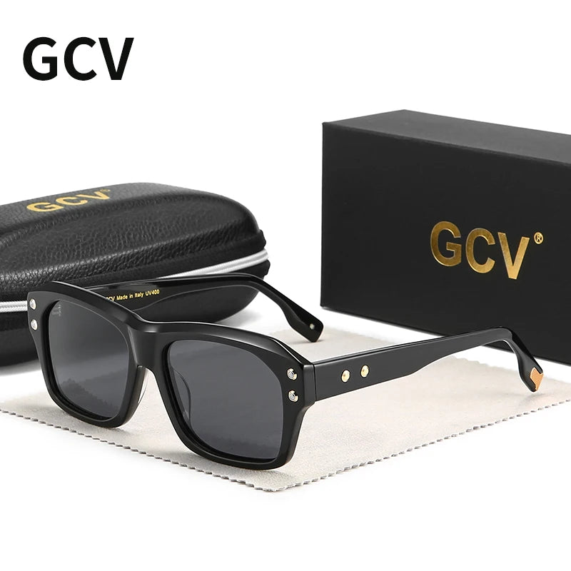 RBB Polarized Square Acetate Sunglasses – Unisex Luxury UV400 Outdoor Eyewear