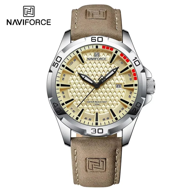RBB Men’s Fashion Quartz Watch – Leather Strap, Sporty, Waterproof, Calendar Display