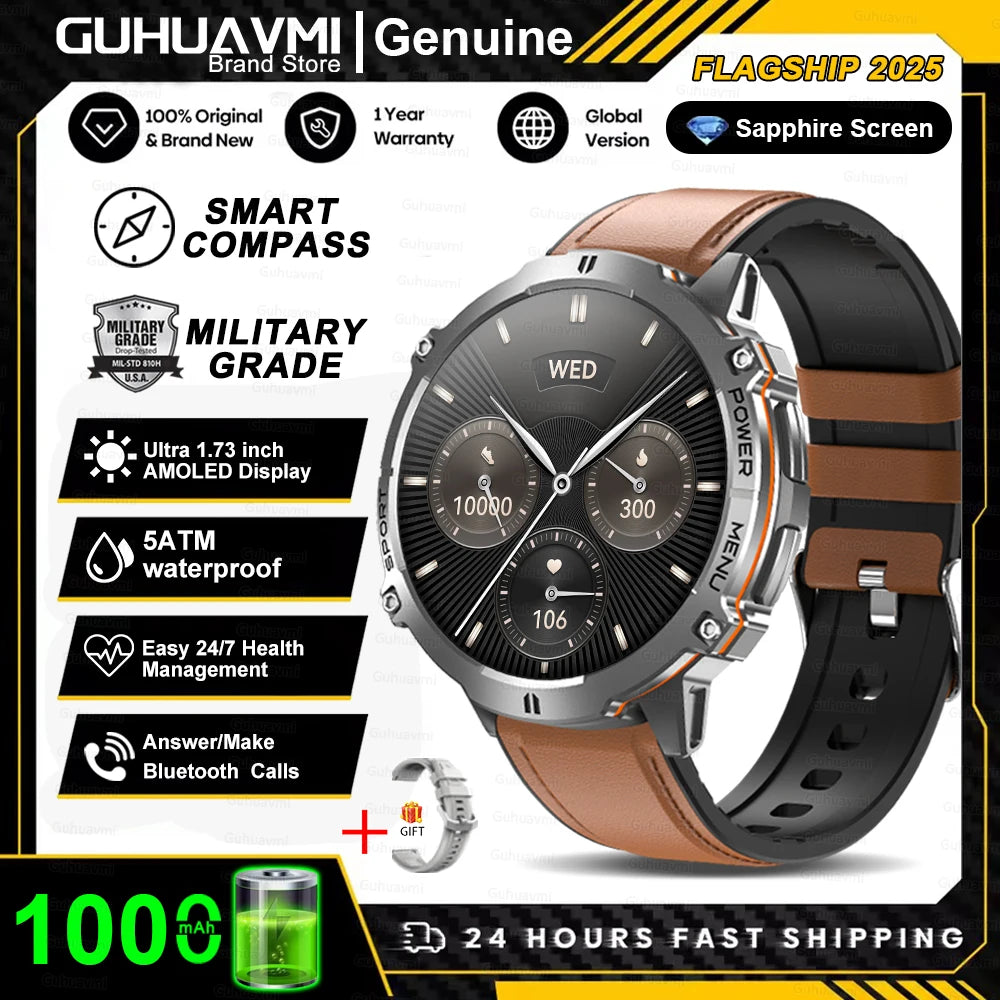 RBB X3 Rugged Smartwatch – 1000 mAh Battery, GPS Tracking & Bluetooth Calls
