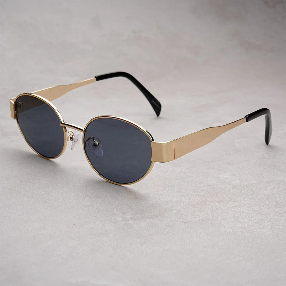 RBB Fashion Sunglasses – Unisex Retro Oval Metal Frame UV400 Eyewear for Driving & Casual Use