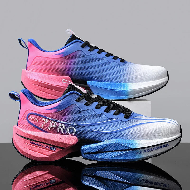 RBB New Men’s Carbon Plate Sneakers – Lightweight, Soft Sole, Mesh Sports Running & Casual Tennis Shoes – Outdoor Anti-Slip Couple Design