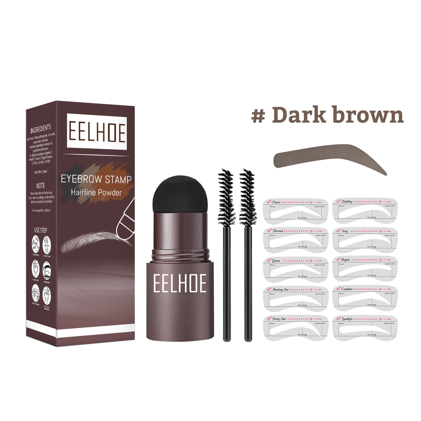 RBB One-Step Eyebrow Stamp Shaping Kit | Waterproof Brow Stamp + Brush Set for Effortless Eyebrow Perfection