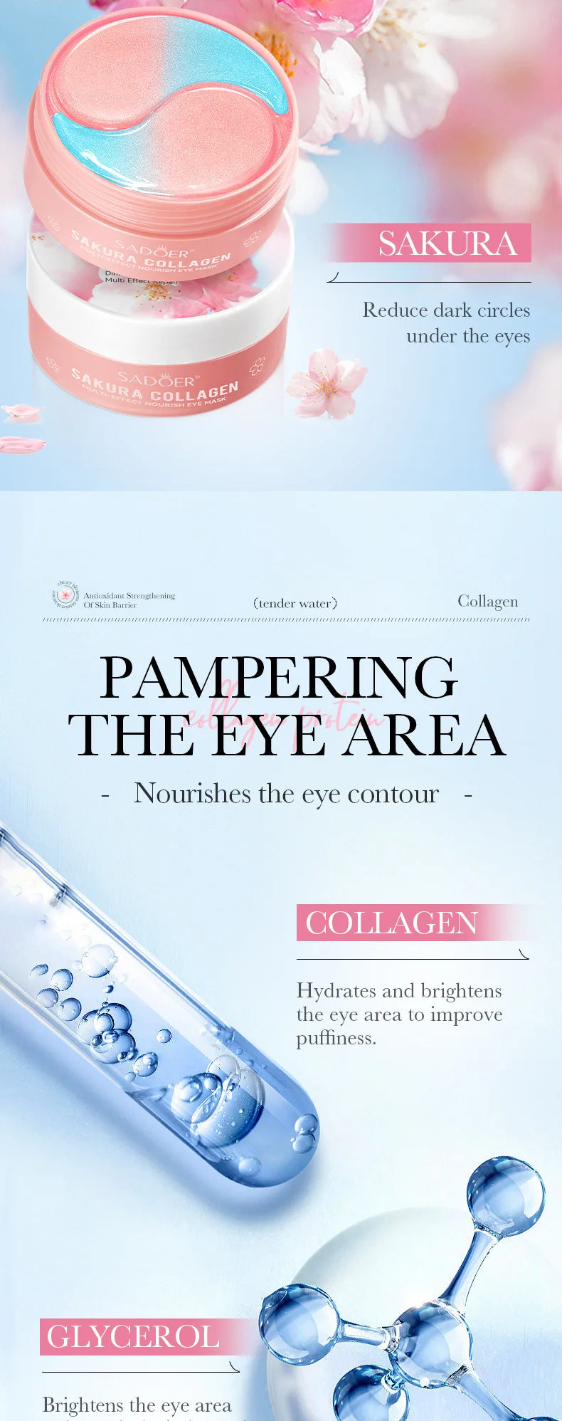 Collagen Eye Mask – 60pcs | Anti-Dark Circles, Eye Bag Removal & Firming Care