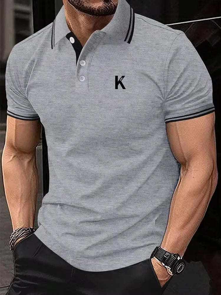 RBB 2025 Men’s Classic Short Sleeve Polo Shirt – Summer Casual Button Lapel Tee, Super Large S-3XL