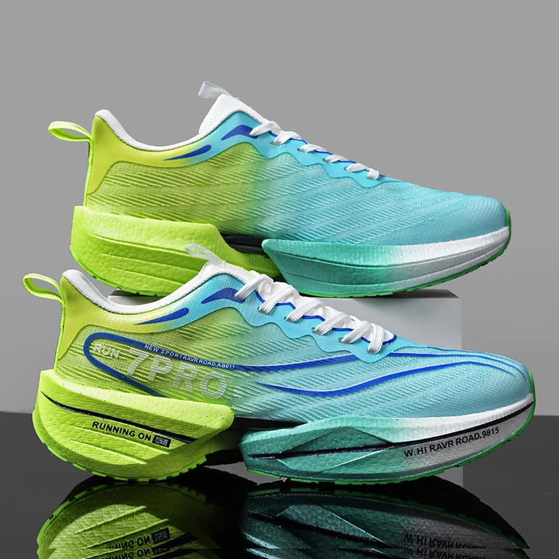 RBB New Men’s Carbon Plate Sneakers – Lightweight, Soft Sole, Mesh Sports Running & Casual Tennis Shoes – Outdoor Anti-Slip Couple Design