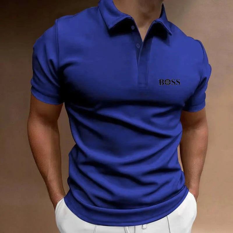 RBB 2024 Business Fashion Men's Luxury Polo Shirt – High-Quality Printed Quick-Dry Summer T-Shirt for Outdoor Fitness, Running & Golf