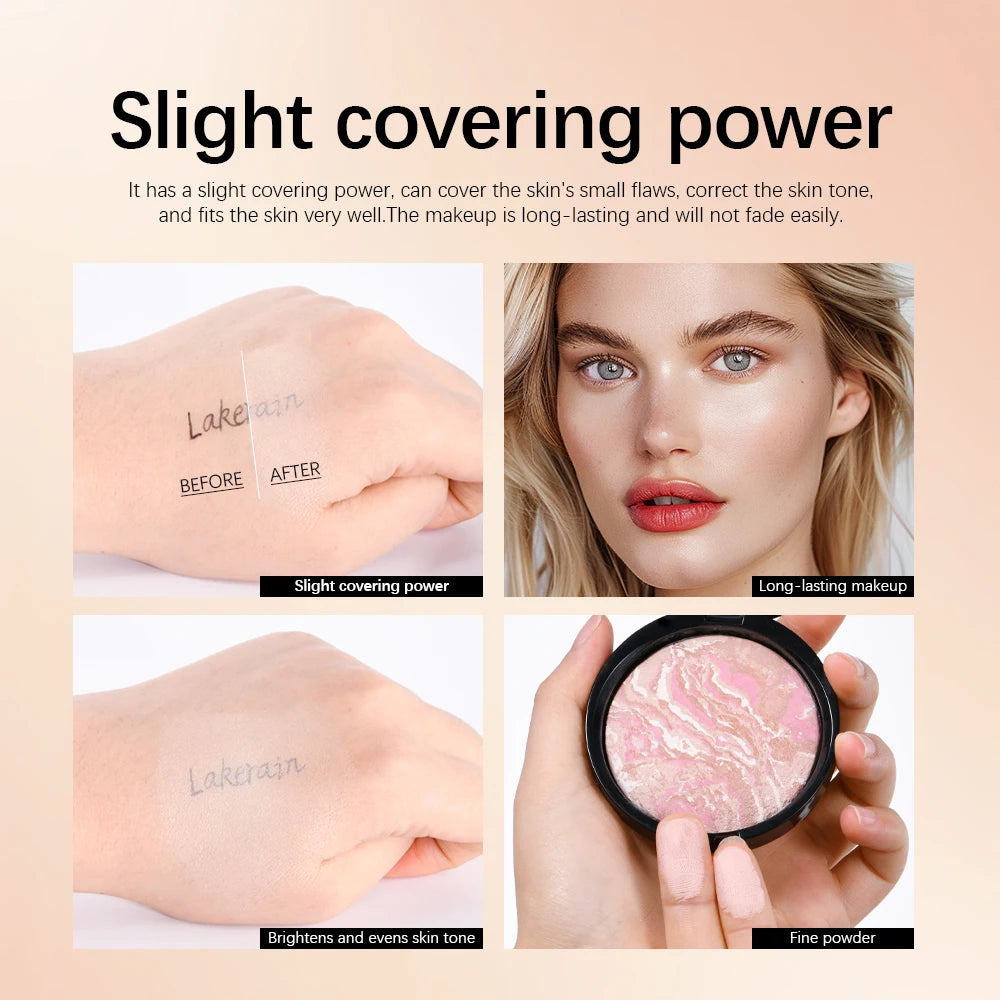 RBB Matte Face Foundation Bronzer Pressed Powder Compact – Long-Lasting, Oil Control, Translucent Loose Setting Powder