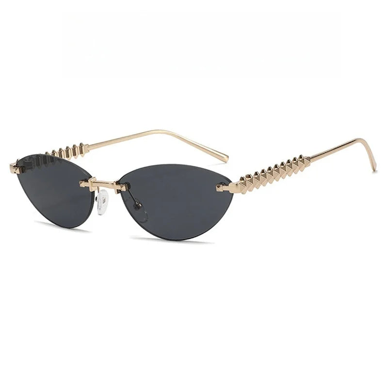 RBB Rimless Cat Eye Sunglasses for Women | Vintage Metal Frame | RBB UV400 Fashion Eyewear