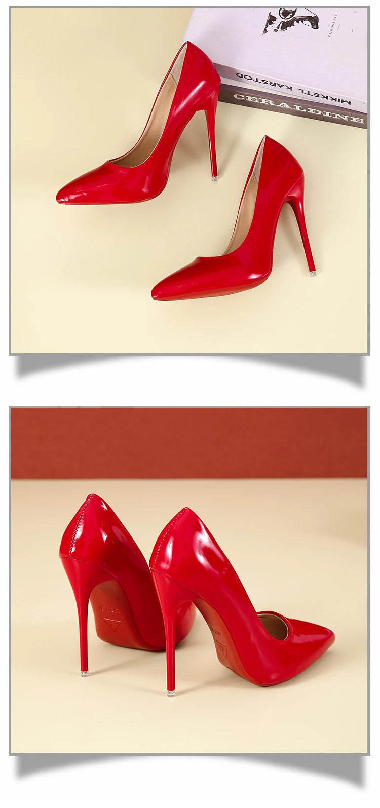 RBB 12cm Colorful Patent Leather Stiletto Pumps - Women's Size 45