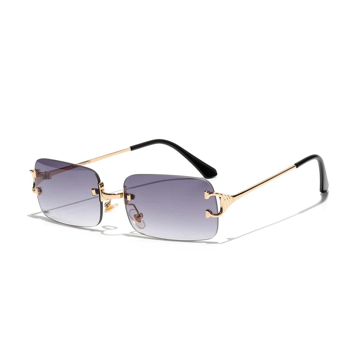RBB 2025 Rimless Square UV400 Sunglasses – Unisex Designer Outdoor Metal Frame Shades