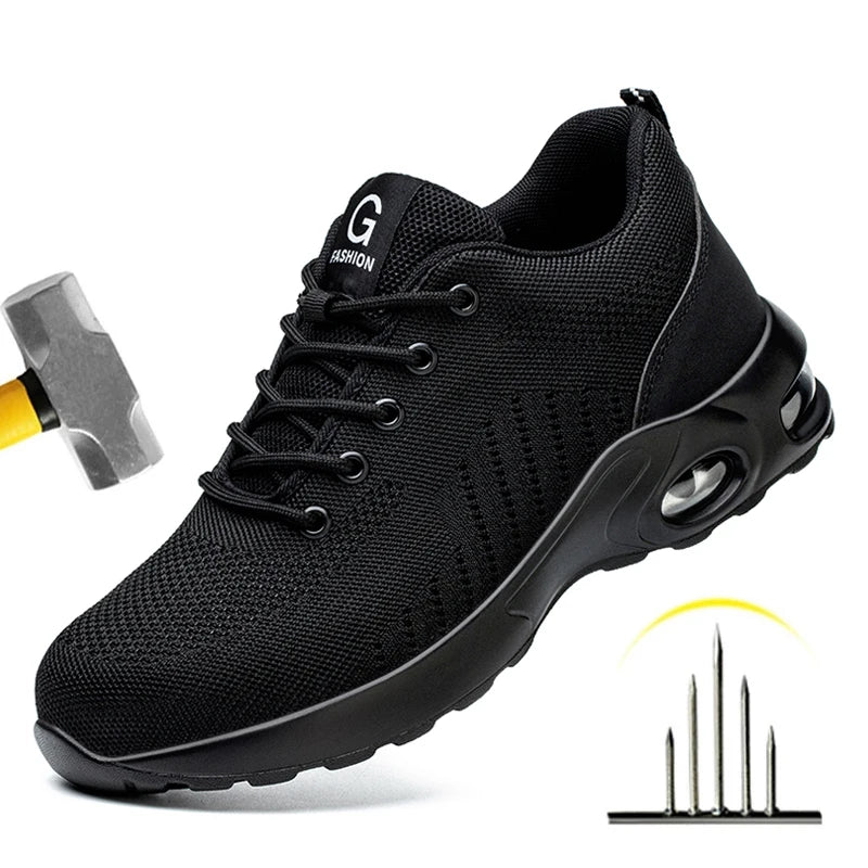 RBB Breathable Steel Toe Safety Shoes for Men & Women – Puncture-Resistant Work Sneakers