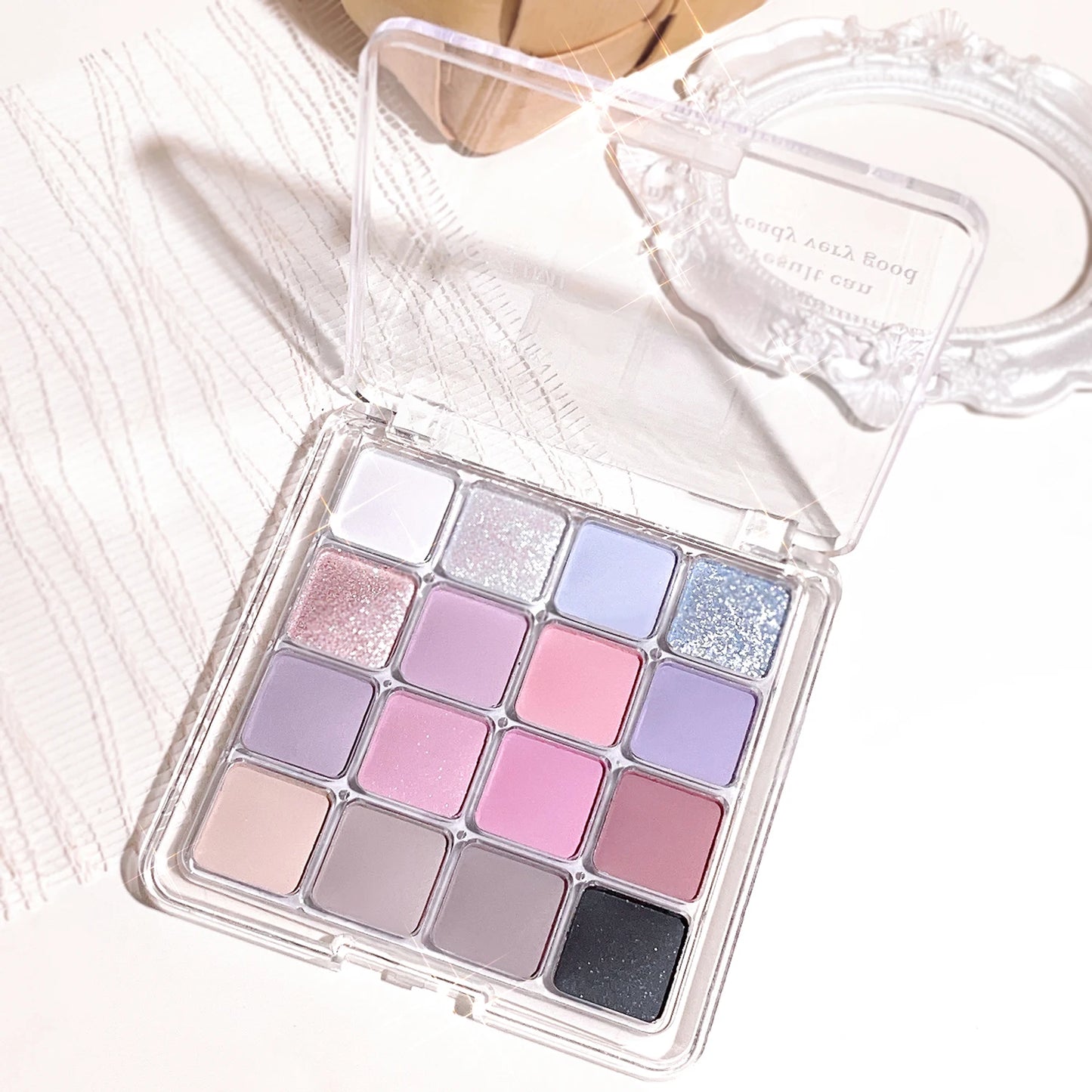 Sixteen-Color Sunset Magic Eye Shadow Palette – Pearlescent & Matte Earth Tones | Korean Makeup Essentials