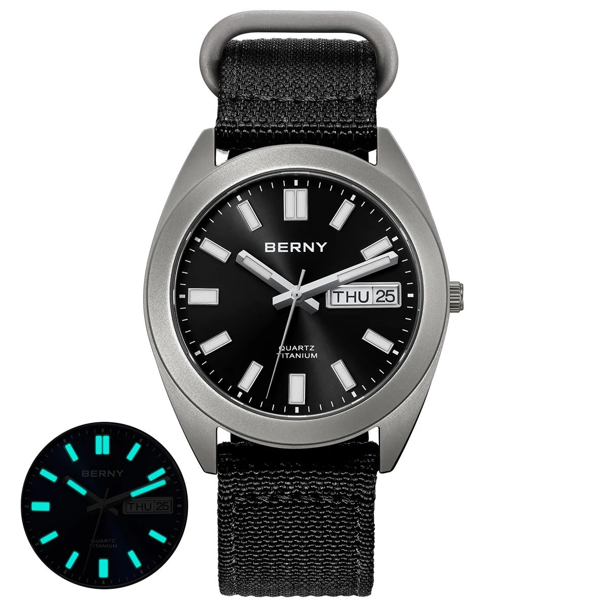 RBB Men's Titanium Sport Watch – Ultra Lightweight, Super Luminous, Sapphire Crystal, 10ATM Waterproof, Quartz Field Wristwatch