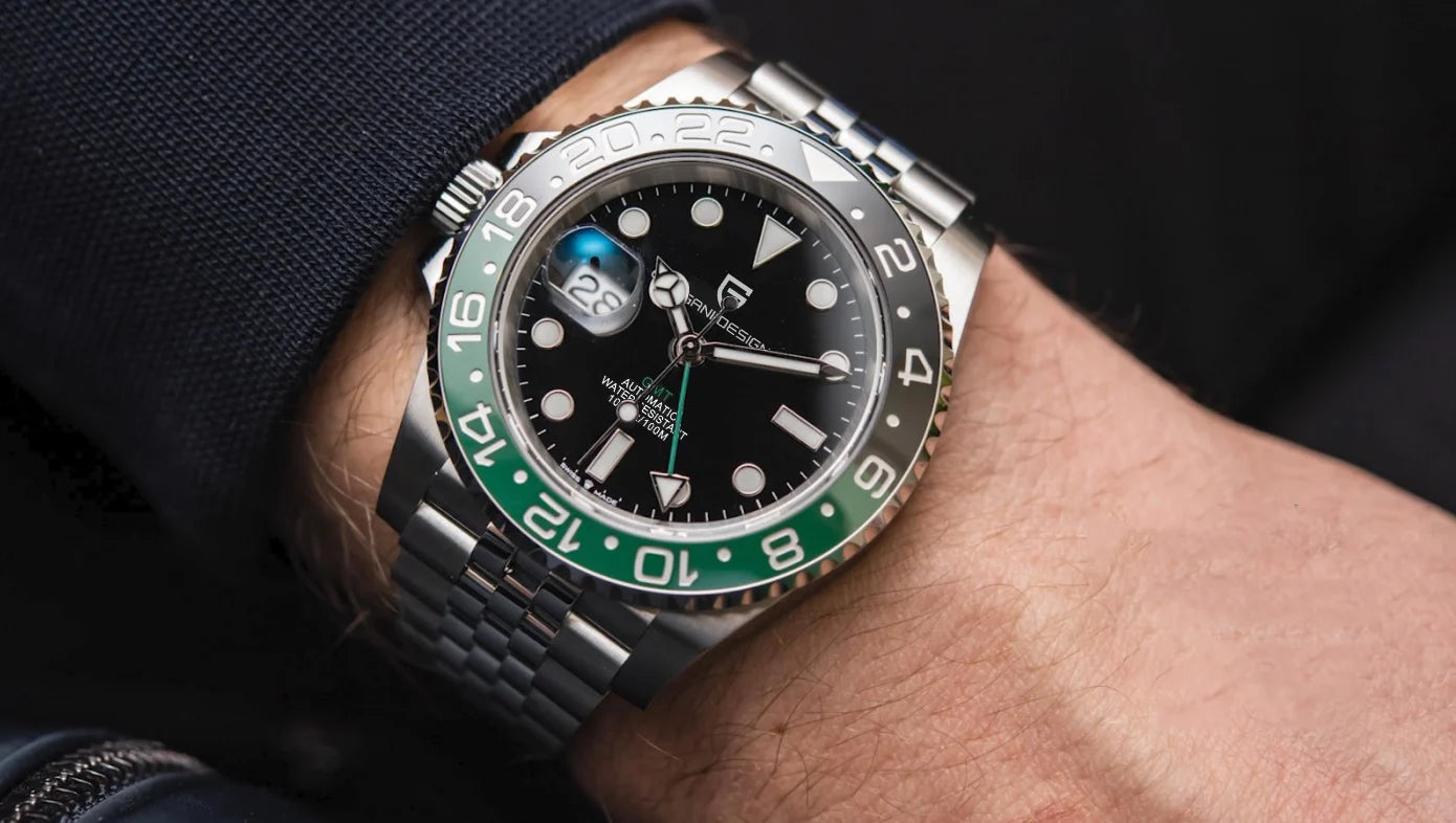RBB DESIGN V3 Men's GMT Automatic Watch – 40MM Luxury Sapphire Mechanical Stainless Steel Waterproof Timepiece