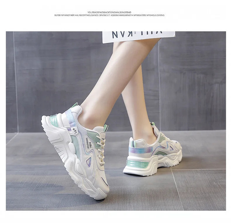 2024 Women’s Breathable Platform Sports Sneakers — Lightweight Casual Running Shoes