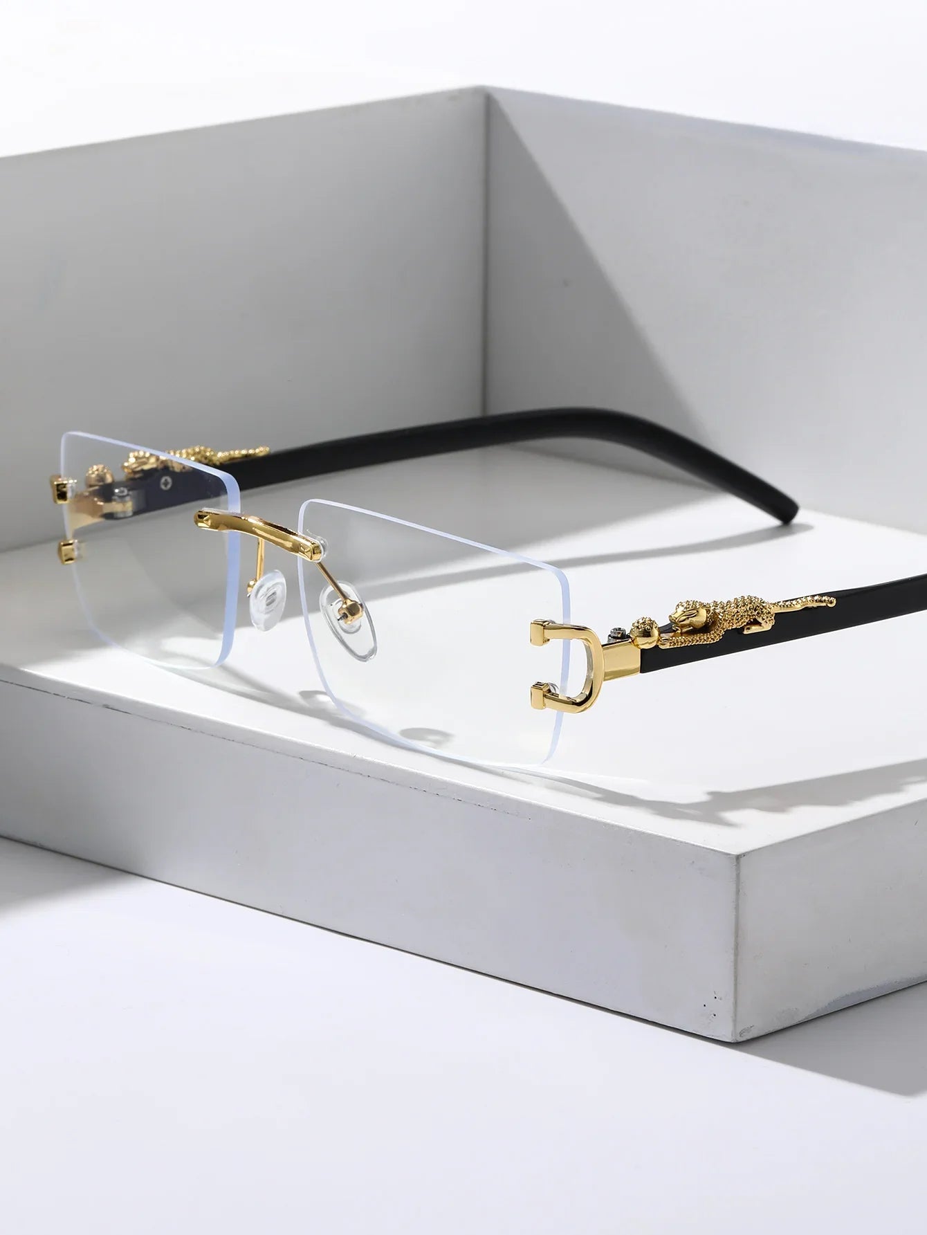 RBB Frameless Rectangular Fashion Sunglasses – Unisex Trendy Personalized Eyewear for Daily Wear
