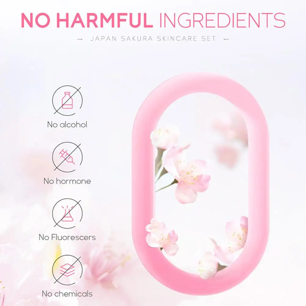 Sakura Skincare Set – 3/5-Piece Face Care Kit with Toner, Serum, Cream & More