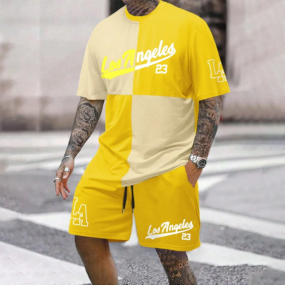 RBB 2024 New Fashion 3D Printed Men’s Oversized Short Sleeve Shorts Suit – Summer Casual Sportswear