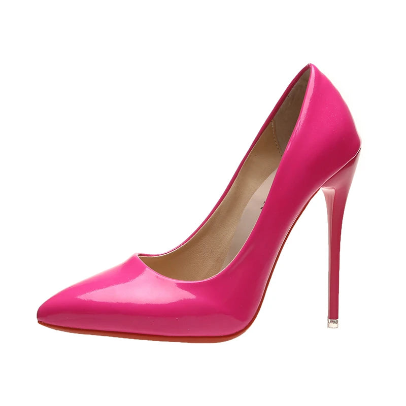 RBB 12cm Colorful Patent Leather Stiletto Pumps - Women's Size 45