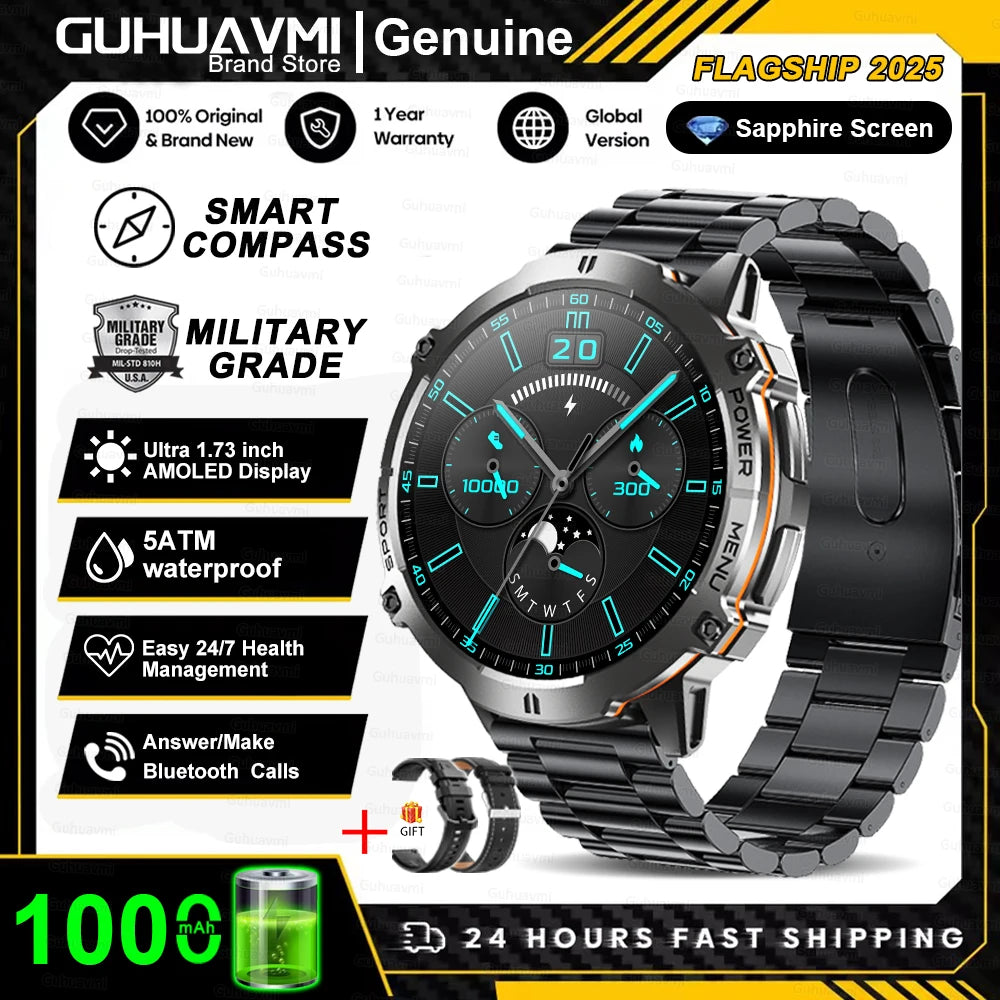 RBB X3 Rugged Smartwatch – 1000 mAh Battery, GPS Tracking & Bluetooth Calls