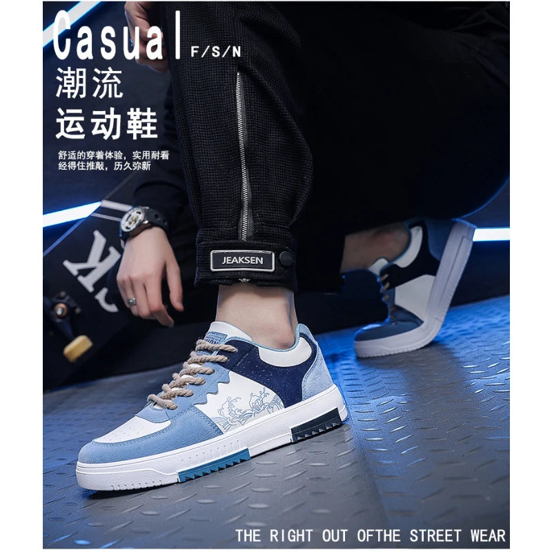 Men’s Breathable Lace-Up Sneakers – Lightweight Comfort for Everyday Wear