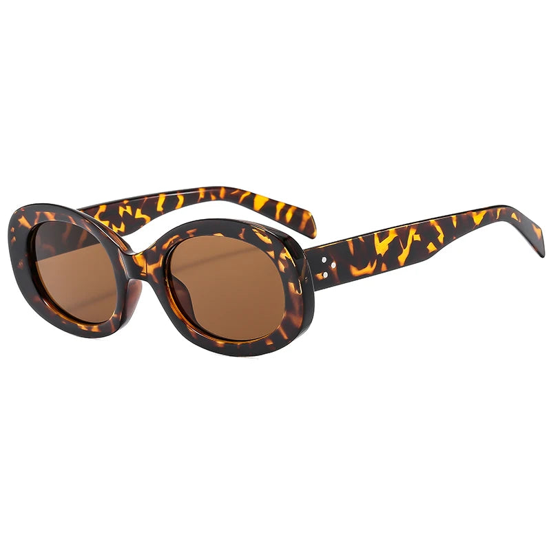 RBB 2024 Retro Oval Sunglasses – Small Frame Y2K Fashion UV400 Eyewear for Women