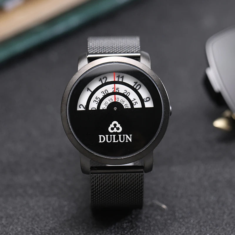 RBB Minimalist Unisex Quartz Watch – Black & White Dial, Couple Design