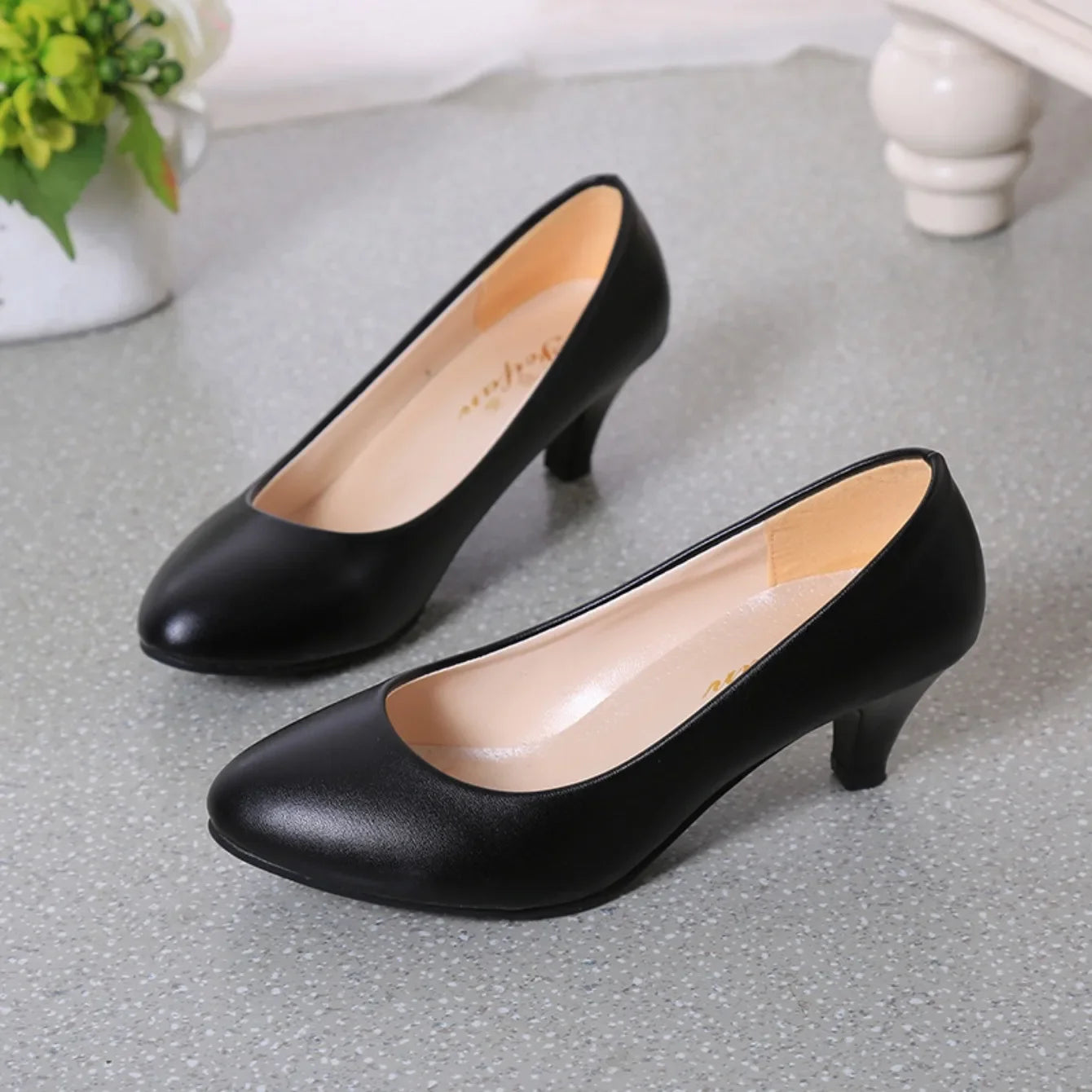 RBB Women’s Nude Pumps – Shallow Toe Low Heels for Office, Wedding & Party