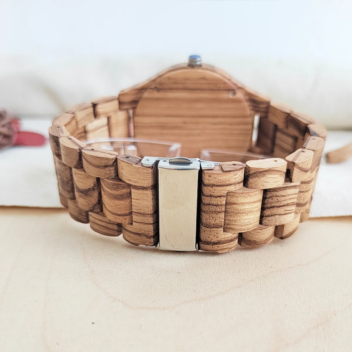 RBB Personalized Wooden Quartz Watch – Unisex Leather Strap, Custom Engraving, Gift-Ready